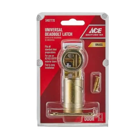 Ace Polished Brass Steel Deadbolt Latch 1 pk