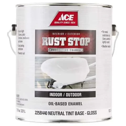 Ace Rust Stop Indoor and Outdoor Gloss Neutral Base Oil-Based Enamel Rust Prevention Paint 1 gal
