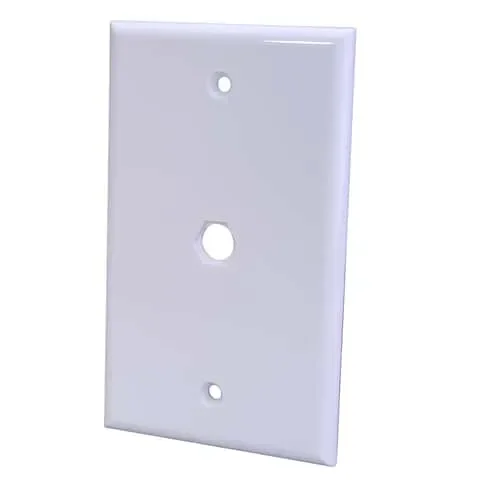 Ace White 1 gang Plastic Coaxial Wall Plate 1 pk