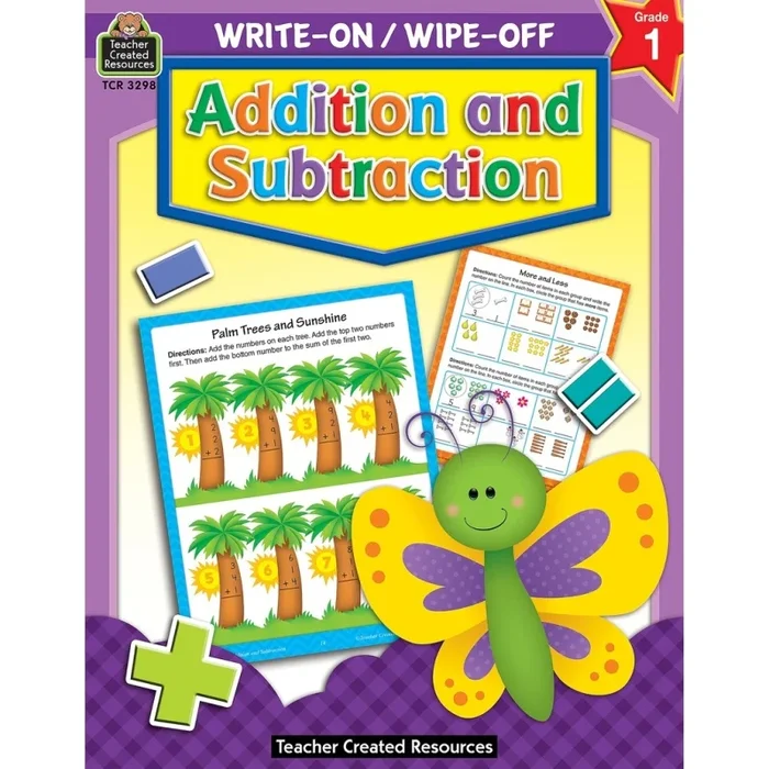 Addition And Subtraction Write-On Wipe-Off Book Grade 1