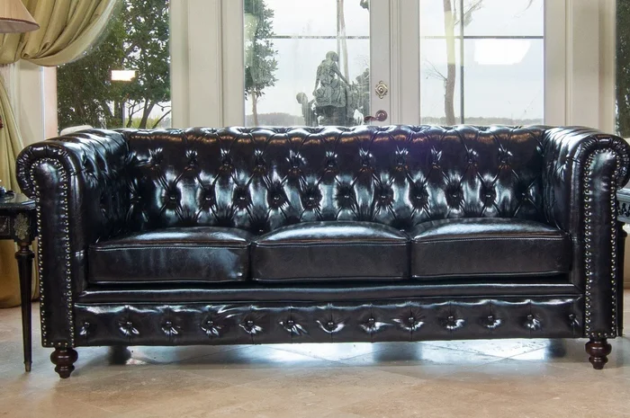 AFD Classic Chesterfield Brown Sofa