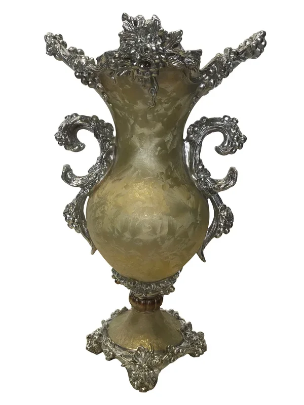 AFD Crinkled Silver Vase