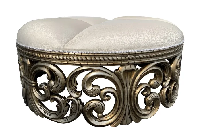 AFD Platina Rococo Ottoman Cream