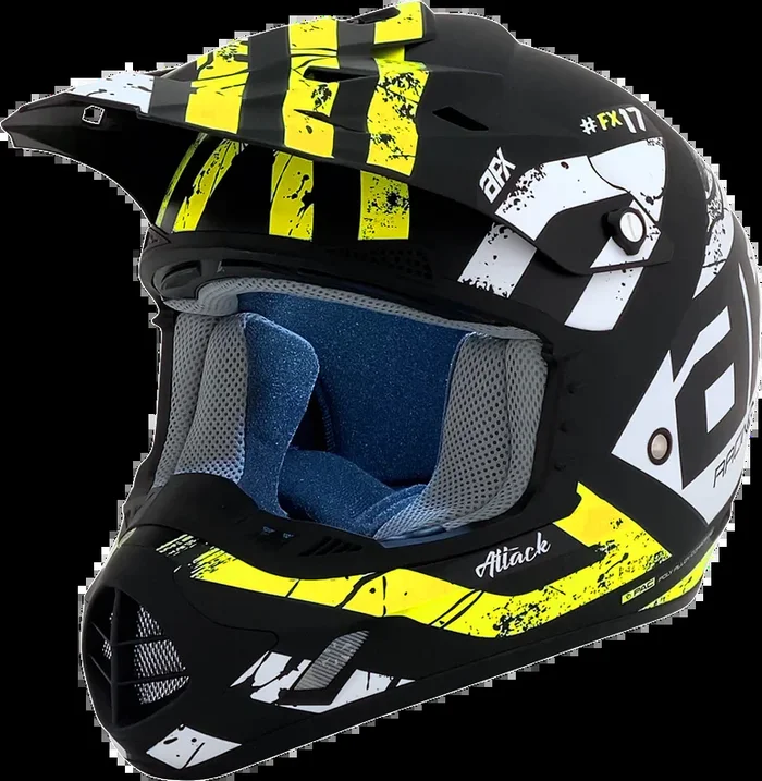 AFX FX-17 Helmet – Attack – Matte Black/Hi-Vis Yellow – Medium 0110-7174