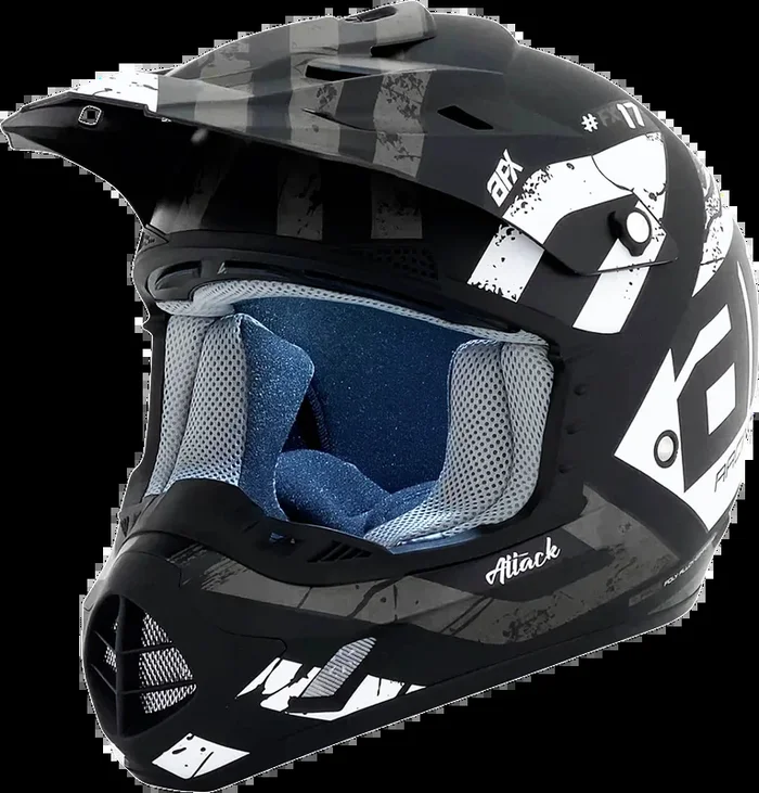 AFX FX-17Y Helmet – Attack – Matte Black/Silver – Small 0111-1399