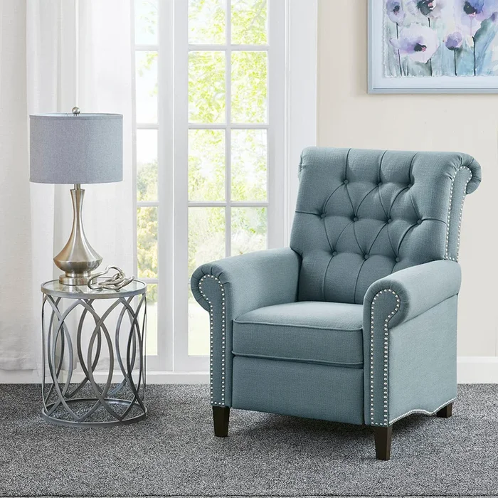Aidan Recliner Blue Solid Wood