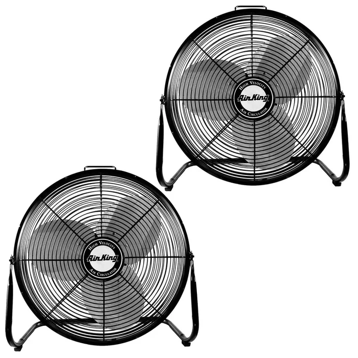 Air King 18″ 1/6 HP 3 Speed Heavy Duty Portable Industrial Floor Fan (2 Pack)
