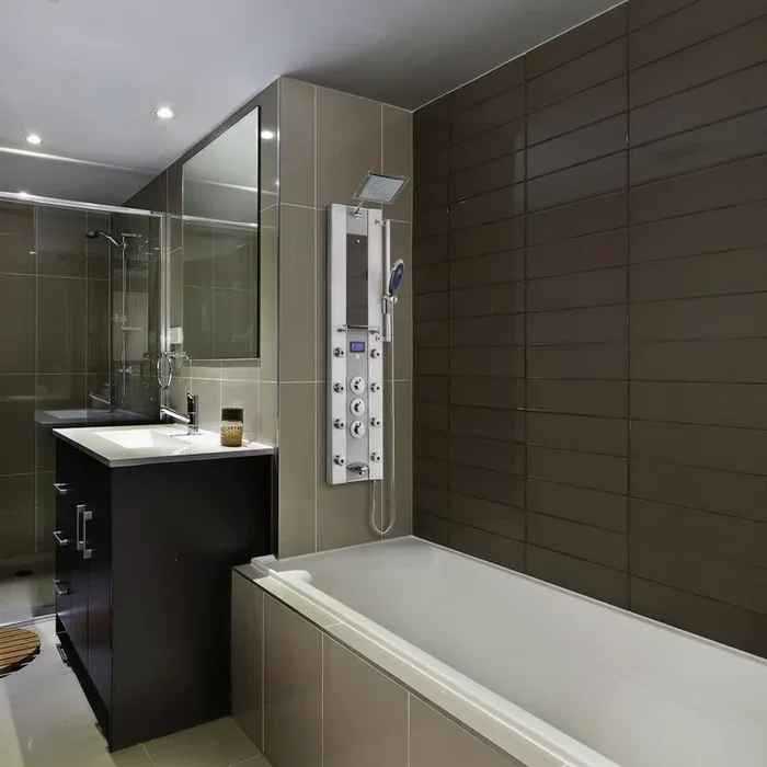 AKDY 51-in Aluminum 8-Spray Shower Panel System (Valve Included)