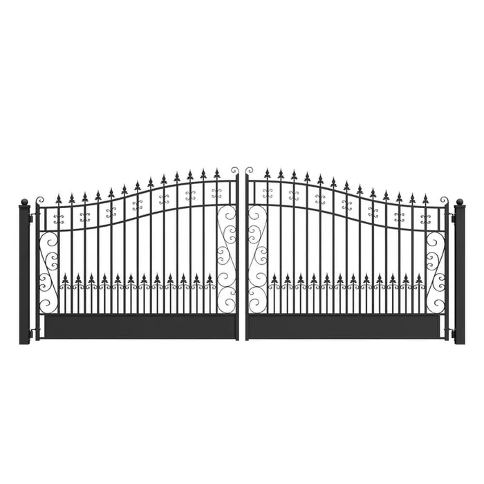 ALEKO Venice Style 16 ft. x 6 ft. Black Steel Dual Driveway Fence Gate