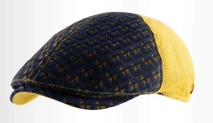 Alfonso d’Este 6-Panel Blue and Gold Flat Cap | The Stephens Cap | Funky Brims