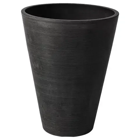 Algreen 13 in. H X 10 in. D Plastic Taper Spun Planter Black