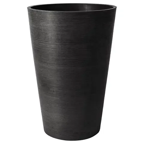 Algreen 18 in. H X 12 in. D Plastic Taper Spun Planter Black