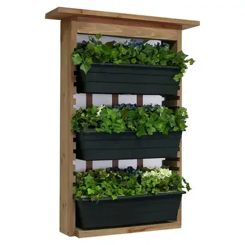 Algreen Plastic Garden View Vertical Living Wall Planter Cappucino Stain