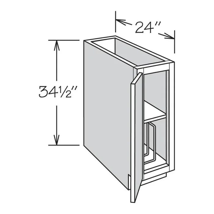 allen + roth Annscroft 9-in W x 34.5-in H x 24-in D Hazelnut Maple Door Base Semi-Custom Cabinet