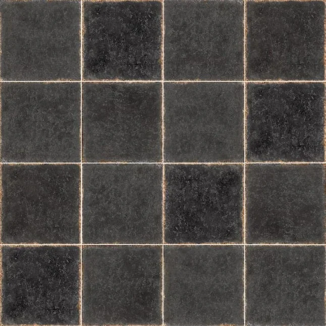 allen + roth Cementine Black 8-in x 8-in Matte Porcelain Cement Look Floor and Wall Tile (12.18-sq. ft/ Carton)