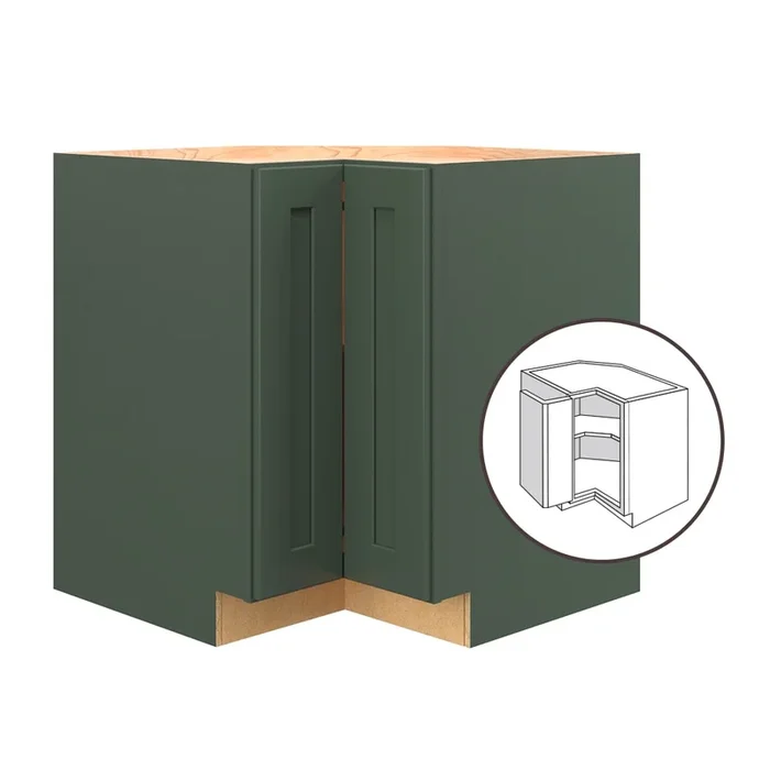 allen + roth Galway 33-in W x 34.5-in H x 24-in D Sage Diagonal Corner Base Fully Assembled Cabinet (Flat Panel Shaker Style)