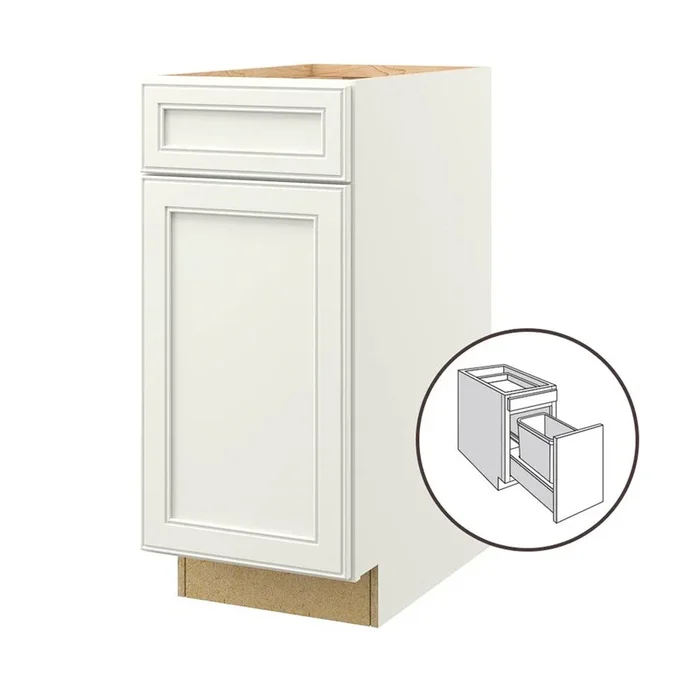 allen + roth McKeller 15-in W x 34.5-in H x 24-in D Linen 1-Drawer Base Fully Assembled Cabinet (Flat Panel Square Style)