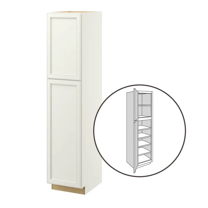 allen + roth McKeller 18-in W x 84-in H x 24-in D Linen Pantry Fully Assembled Cabinet (Flat Panel Mitered Door Style)