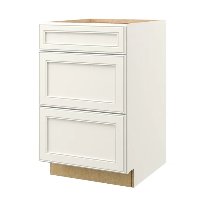 allen + roth McKeller 21-in W x 34.5-in H x 24-in D Linen 3-Drawer Base Fully Assembled Cabinet (Flat Panel Style)