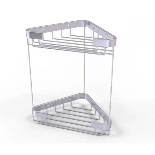 Allied Brass 1.7-in H Screw Mount Solid Brass Satin Chrome Hanging Shower Caddy