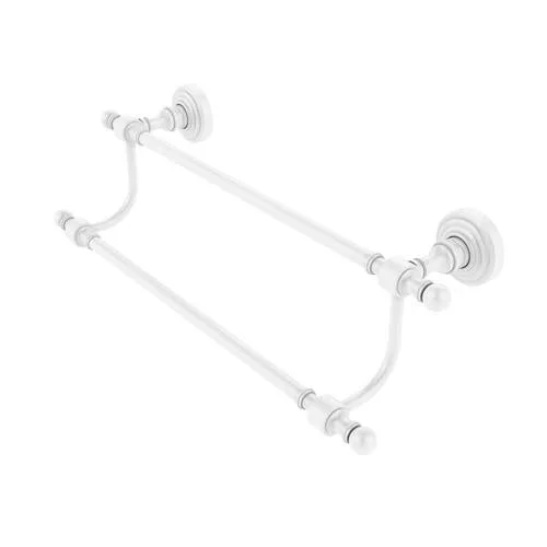 Allied Brass Retro Wave 36-in Double Matte White Wall Mount Double Towel Bar