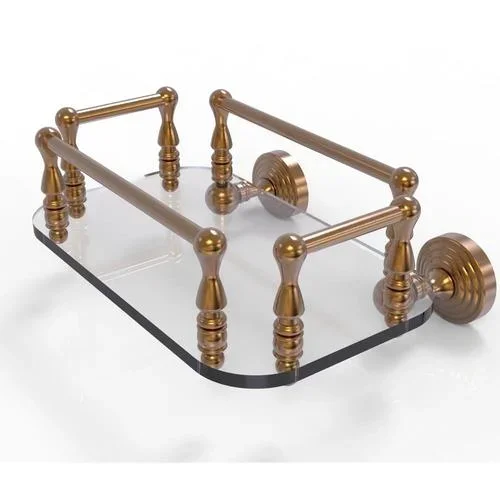 Allied Brass Waverly Place Collection Wall Mounted Glass Guest Towel Tray in Brushed Bronze