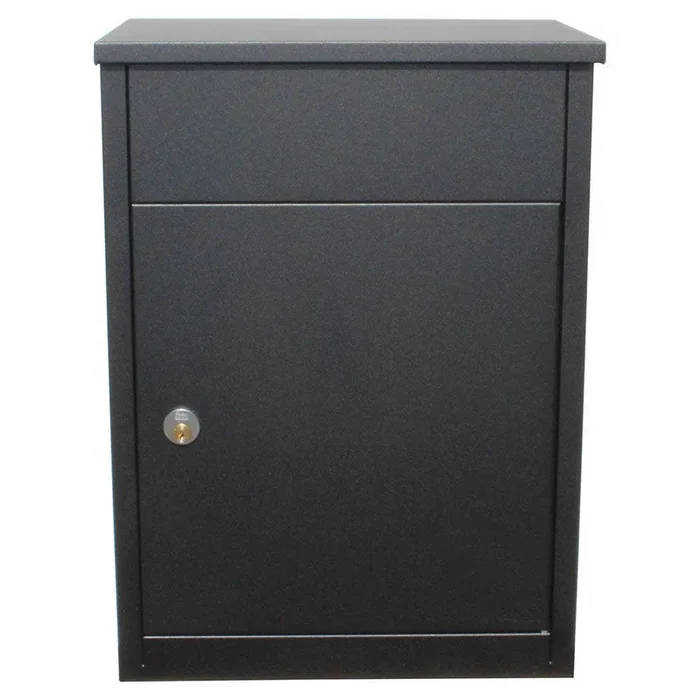 Allux 500 Black Wall Mount Locking Mail Parcel Drop Box