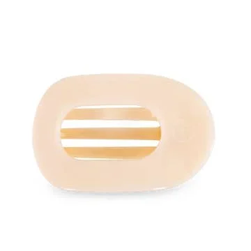 Almond Beige Large Flat Round Clip