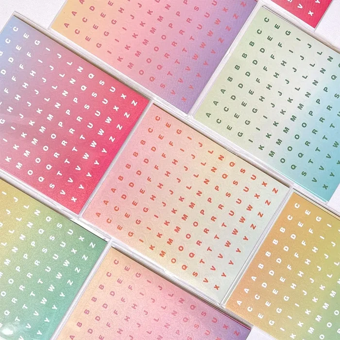 Alphabet and Number Gradient Stickers