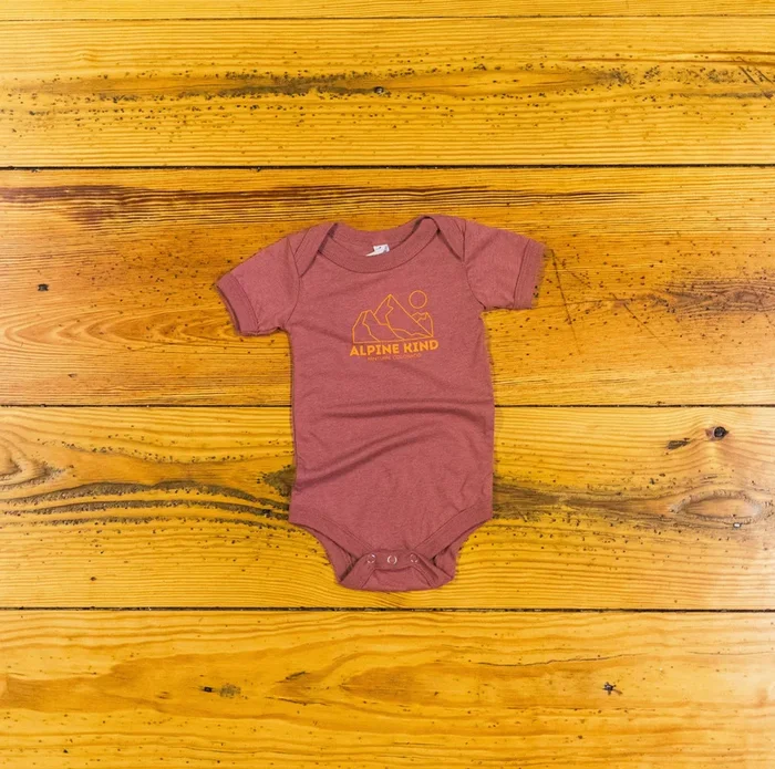 Alpine Kind M Infant Onesie- Mauve