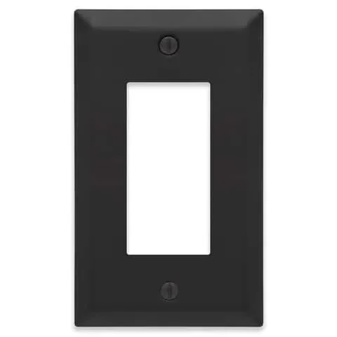 Amerelle Century Matte Black 1 gang Stamped Steel Decorator Wall Plate 1 pk