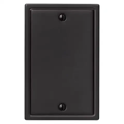 Amerelle Moderne Matte Black 1 gang Steel Blank Wall Plate 1 pk