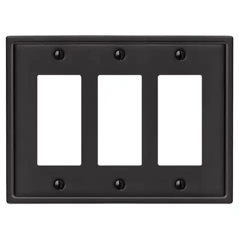 Amerelle Moderne Matte Black 3 gang Steel Decorator Wall Plate 1 pk