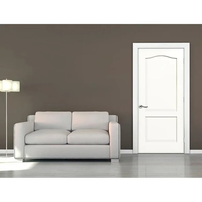 American Building Supply Camden 30-in x 80-in Primed 2-Panel Arch Top Hollow Core Primed Molded Composite Slab Door