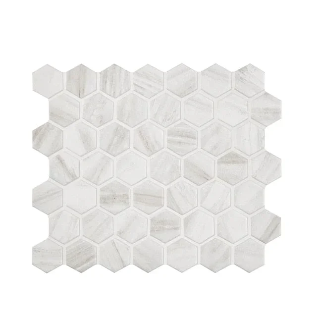 American Olean Newcastle Marble White 10-in x 11-in Matte Ceramic Hexagon Marble Look Floor and Wall Tile (0.81-sq. ft/ Piece)