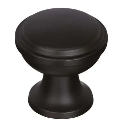 Amerock Westerly Transitional Round Cabinet Knob 1-3/16 in. D 1-3/16 in. Black Bronze 1 pk