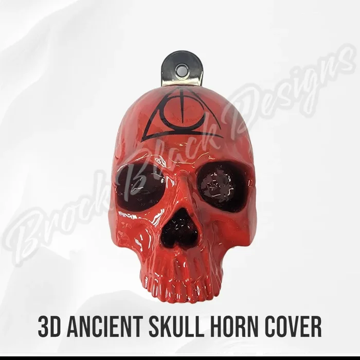 Ancient skull Deathly Hallows symbol horn cover