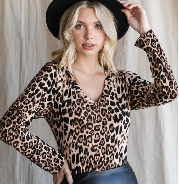 Andy Leopard Print Bodysuit