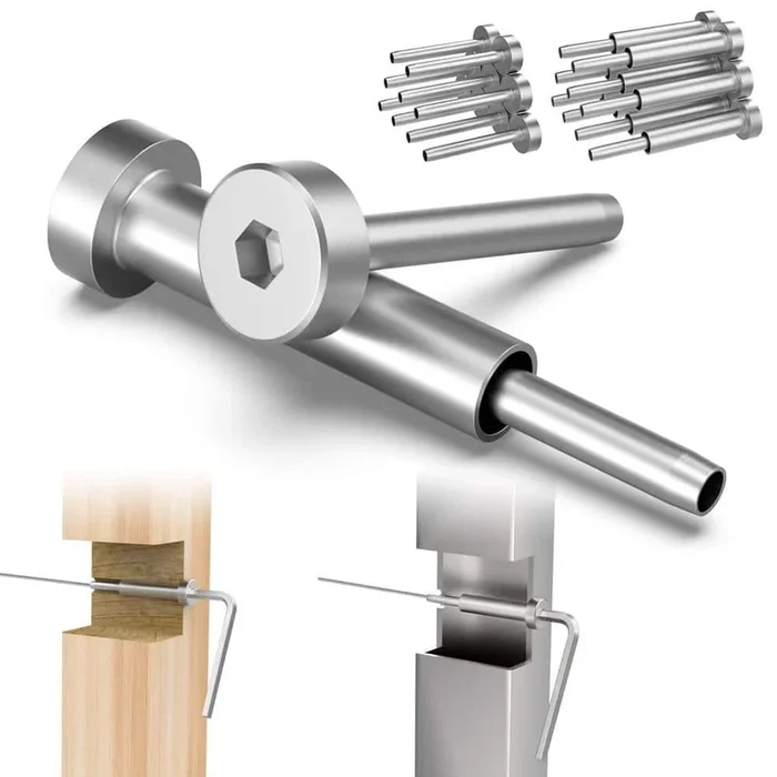 Angel Sar 10 Pairs Invisible Cable Railing kit, 1/8″ Invisible Receiver & Swage Stud End for 2 x 2, 4″ x 4″ Wood/Metal Posts