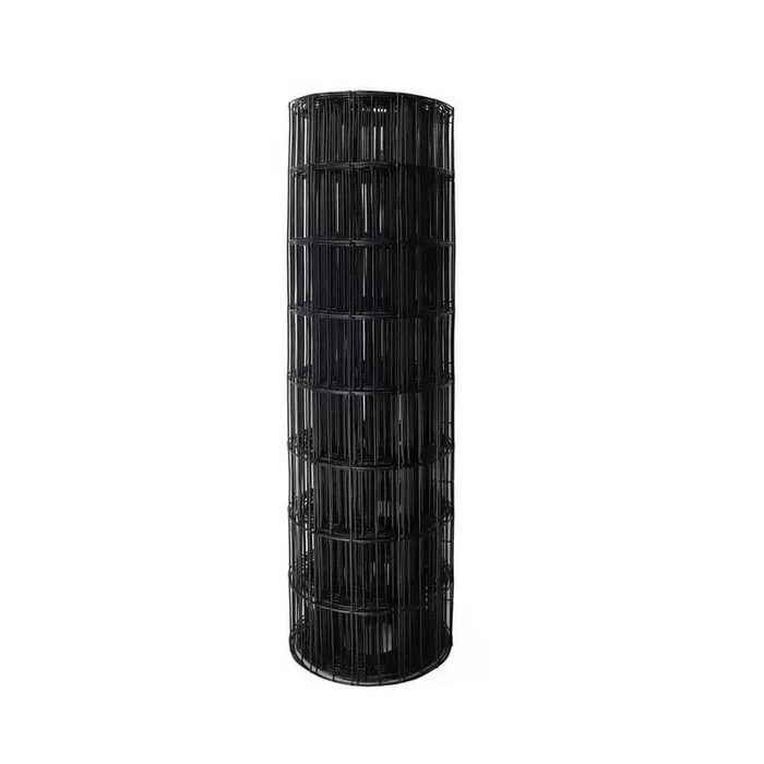 Angel Sar 24 in. x 50 ft. 16-Gauge Black PVC Poultry Netting, Coated Welded Wire Fence for Yard Vegetable Plant Protection