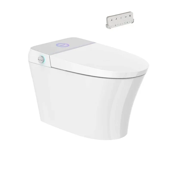 ANGELES HOME Elongated Smart Toilet Bidet with Adjustable Sprayer & Deodorizing in White