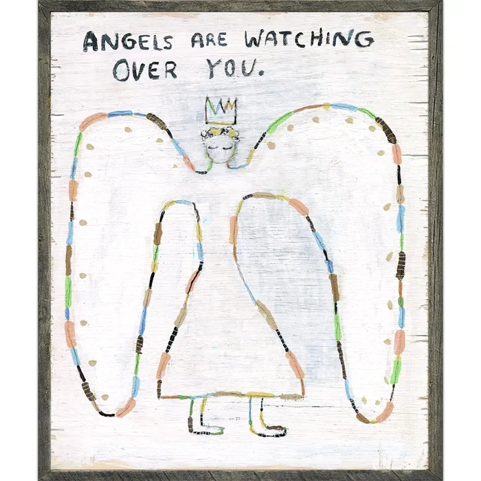 Angels Are Watching (Grey Wood) – Art Print