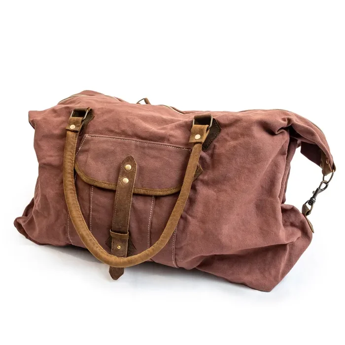 ***Antique Rust Canvas Duffle Bag