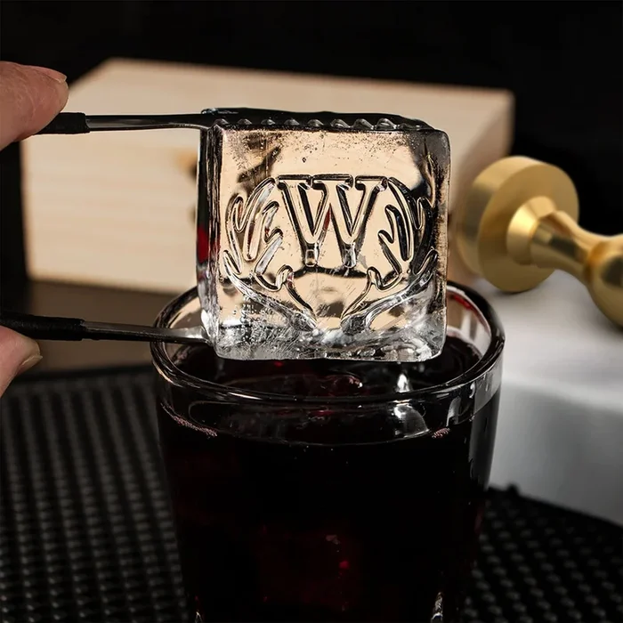 Antler Emblem Single Monogram Brass Ice Stamp for Bartender & Planner