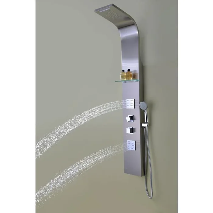 ANZZI Niagara Brushed Steel 2-Spray Shower Panel System (Valve Included)
