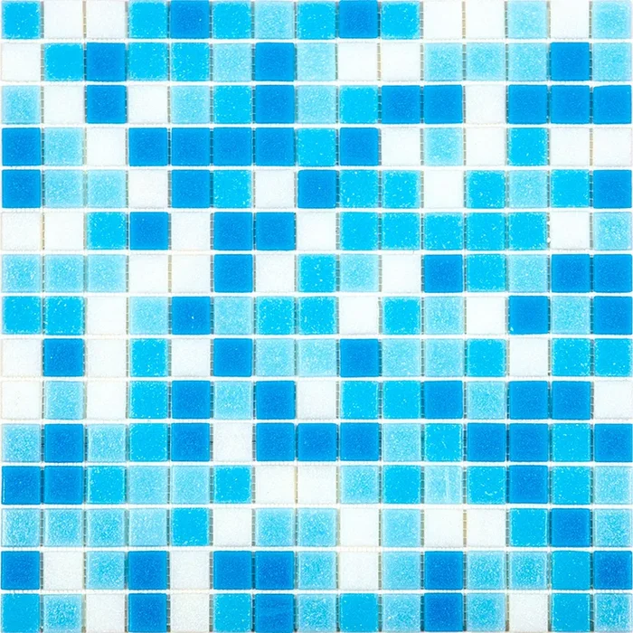 Apollo Tile Mingles Sky Blue and White 12-in x 12-in Glossy Glass Uniform Squares Floor and Wall Tile (20-sq. ft/ Carton)