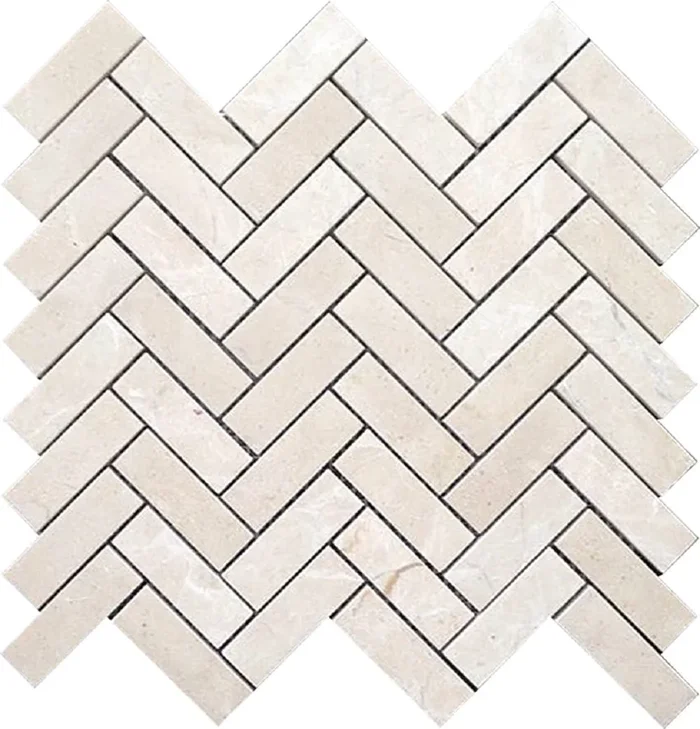 Apollo Tile Naples Beige 12-in x 13-in Polished Natural Stone Marble/Limestone Herringbone Patterned Floor and Wall Tile (5.28-sq. ft/ Carton)