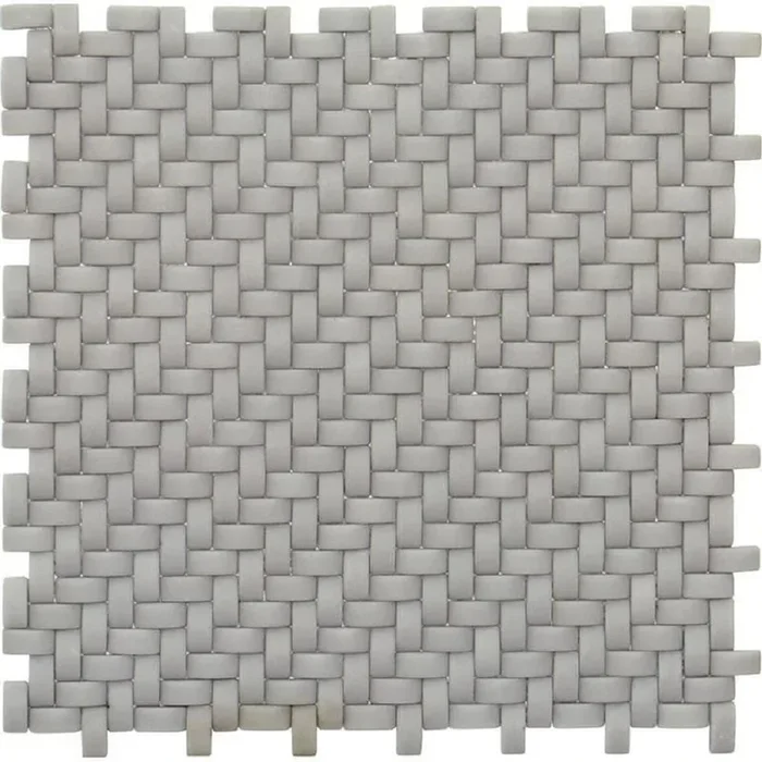 Apollo Tile (Sample) Alabaster Gray 4-in x 4-in Matte Marble Basketweave Patterned Wall Tile
