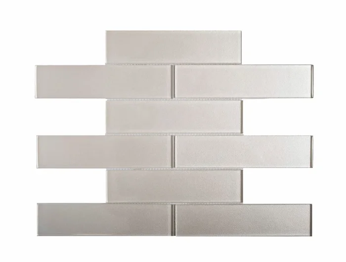 Apollo Tile (Sample) Cosmos Bone White 4-in x 4-in Glossy Marble Brick Mosaic Wall Tile