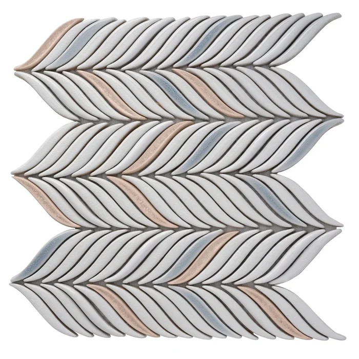 Apollo Tile (Sample) Deluxe White 10-in x 12-in Glossy Ceramic Herringbone Patterned Wall Tile